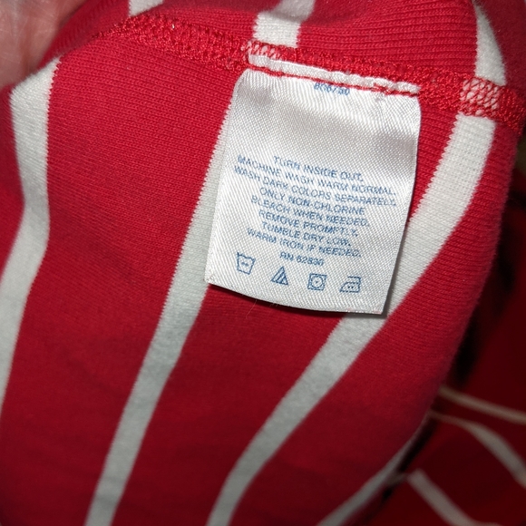 Land's End Crewneck Red & White Striped 100% Cotton EUC Small - Picture 5 of 8